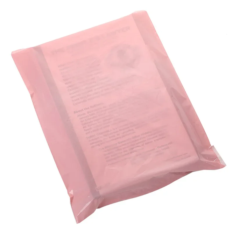 100 pçs rosa translúcido sacos de embalagem de correio engrossar saco de armazenamento à prova dwaterproof água sacos pe material envelope mailer postal mailing