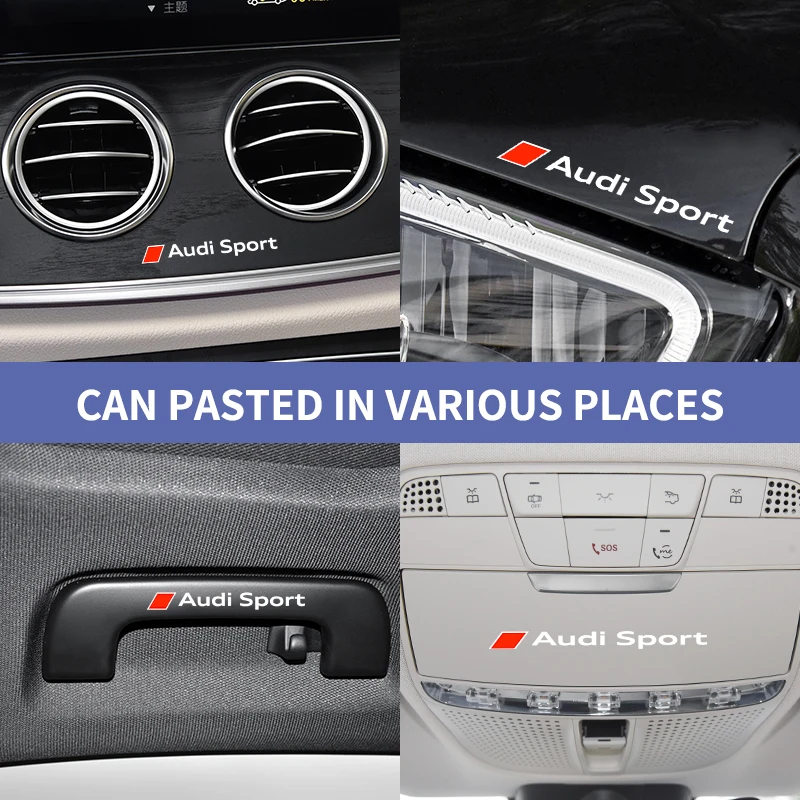 Car logo Interior Sticker Central control Decals Emblem Badge for audi SPORT A1 A3 A4 A5 A6 A7 Q3 Q5 Q7 RS3 RS4 RS5 S3 S4 S5 S7
