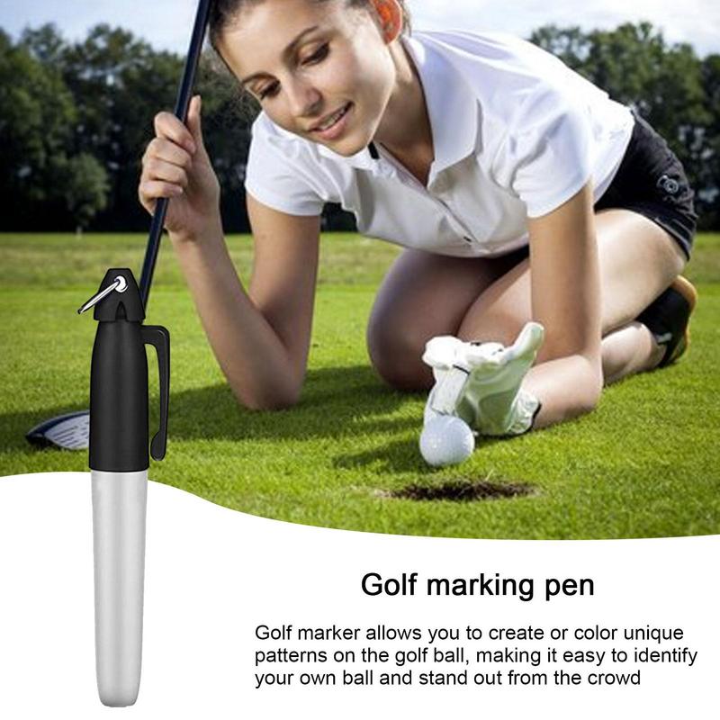 Golf Ball Liner Markers Pen Mini Waterproof Marker Pen With Hang Hook Template Drawing Tool Golf Sport Training Accessories