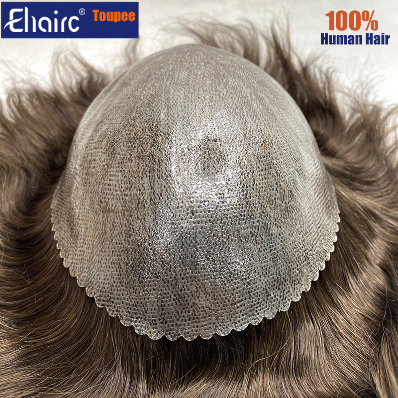 ขาย-ชายผมเทียม 0.12-0.14 มม.ฉีดผิว Toupee ผู้ชาย 6 "ผู้ชาย capillary prothesis วิกผมสําหรับ Man 100% Human Hair ระบบ