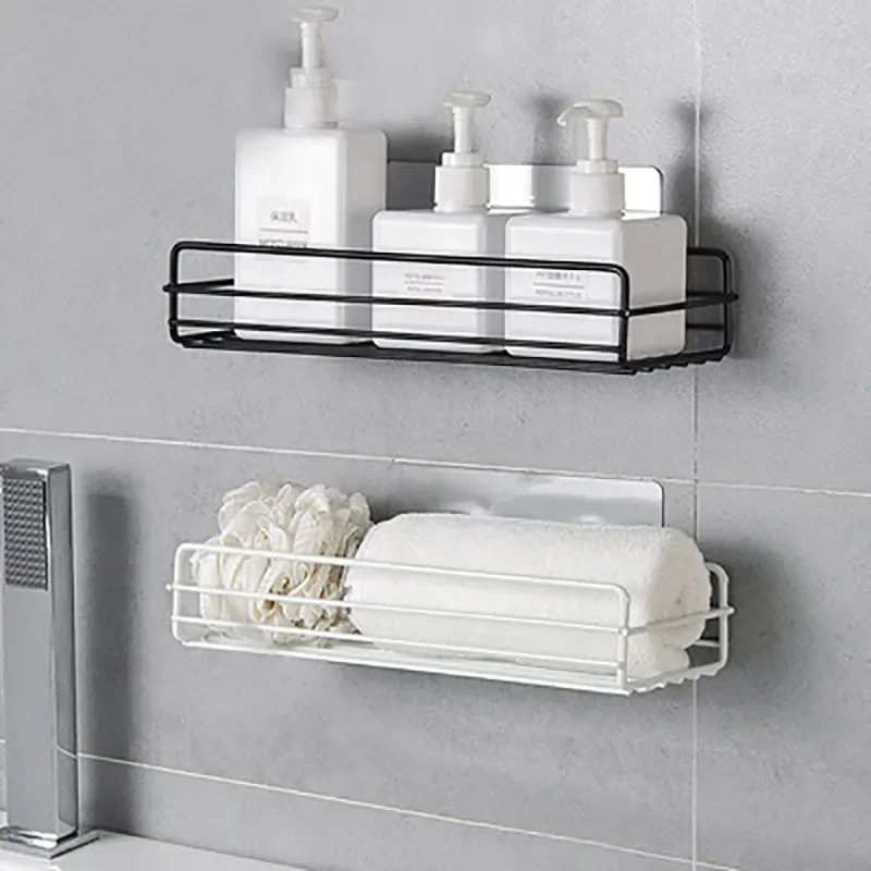 Toilet Storage Rack Bathroom Shelf No-Drill Corner Shelf Shower Wall Mounted Shelf Bracket Bathroom Accessory Organizer Shampoo