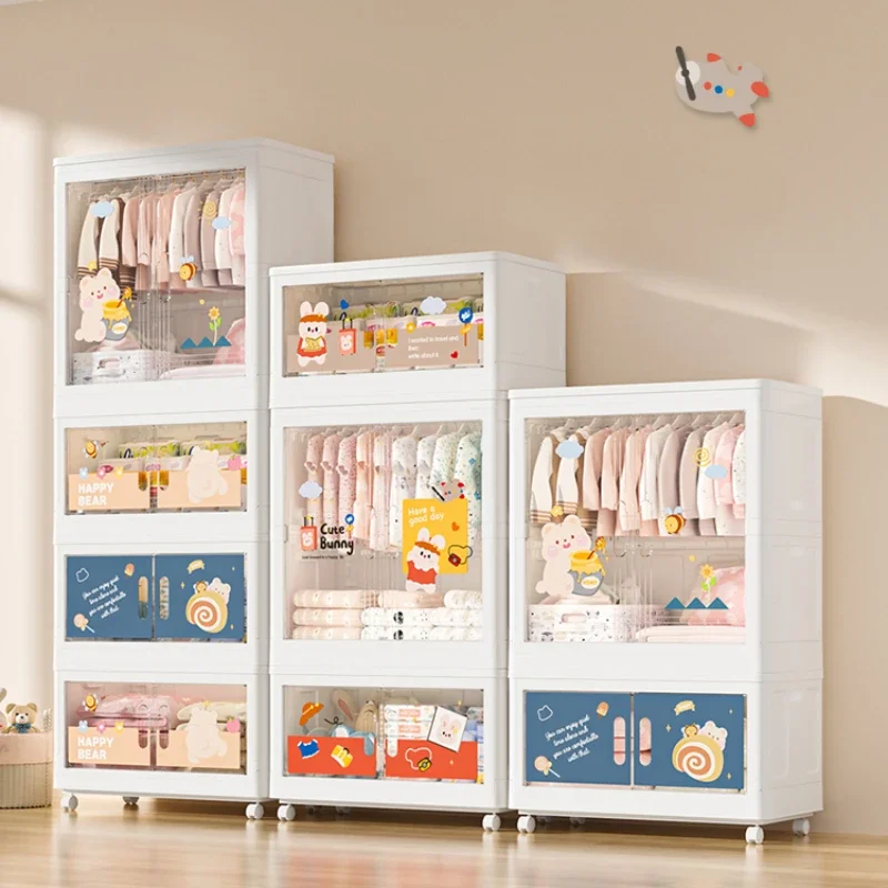 Roupeiros de plástico para crianças, Armário doméstico para crianças, Baby Placard, Mobília do quarto, MR50CW