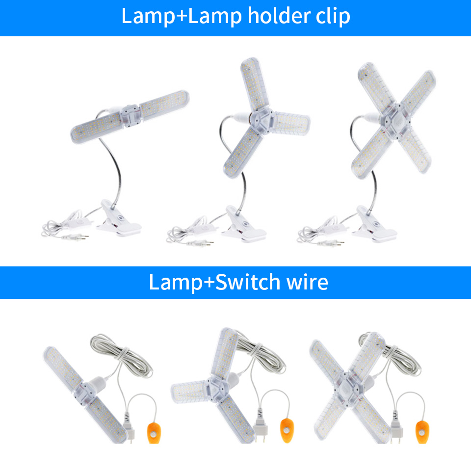 24W 36W 48W faltbares LED-Wachstumslicht Vollspektrum E27 Pflanzenwachstumslicht Phytolamp-Birne für Zimmerpflanzen Blumensämling