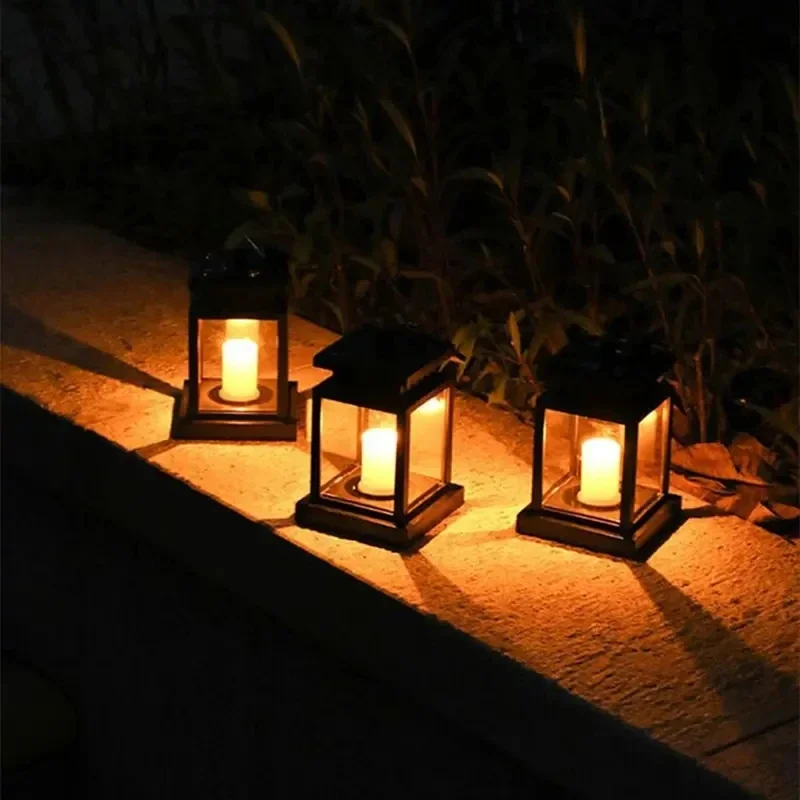 Linterna Solar de palacio, lámpara colgante de vela, luces solares para exteriores, artículo de decoración para césped, paisaje, Patio, suelo, jardín, atmosférico