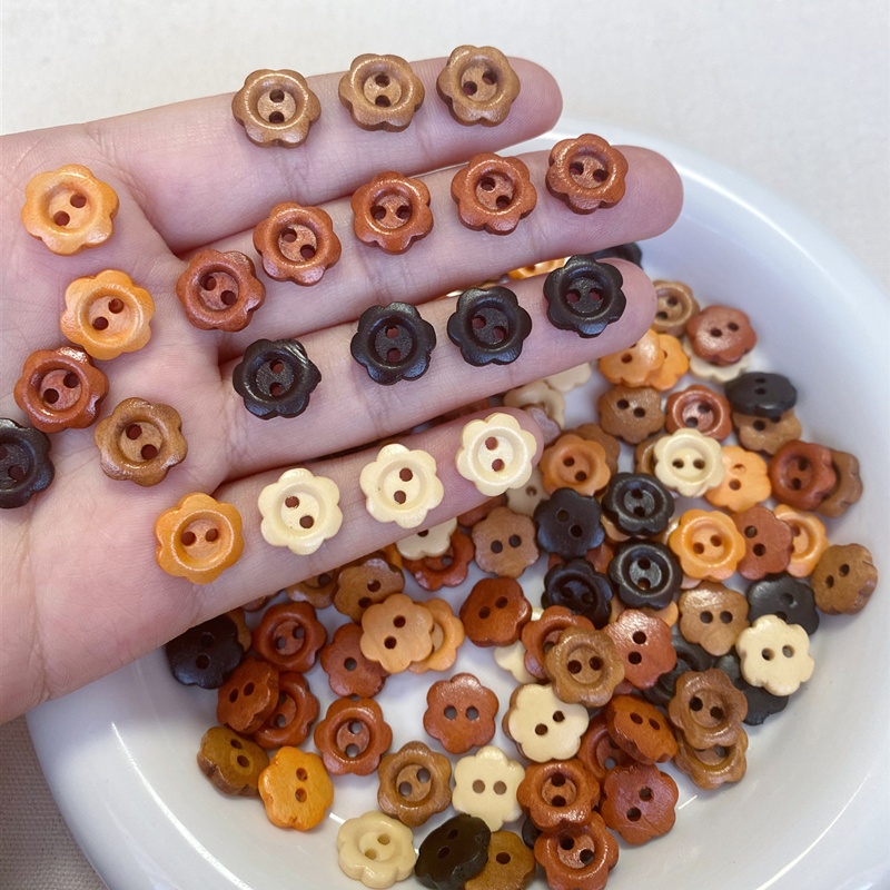 10 шт./компл. деревянные пуговицы с цветами для одежды, рукоделия, скрапбукинга, деревянные декоративные пуговицы для рукоделия, аксессуары для одежды, новинка
