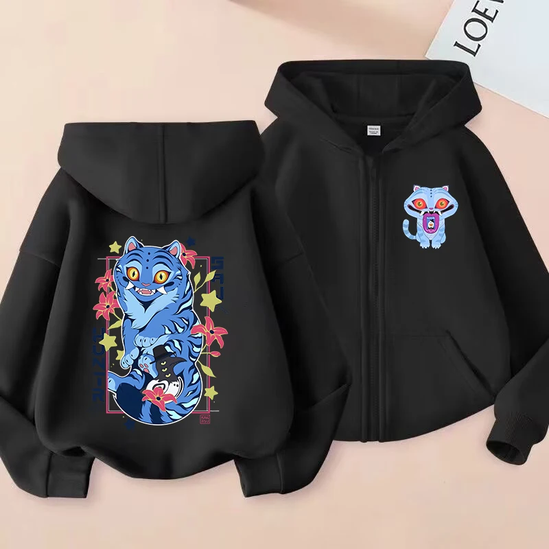 Sudaderas con cremallera para niños, Sudadera con capucha de Tiger Kpop Demon Hunters, ropa para niños, sudadera para niño y niña, Sudadera con capucha con cremallera, Top para bebé