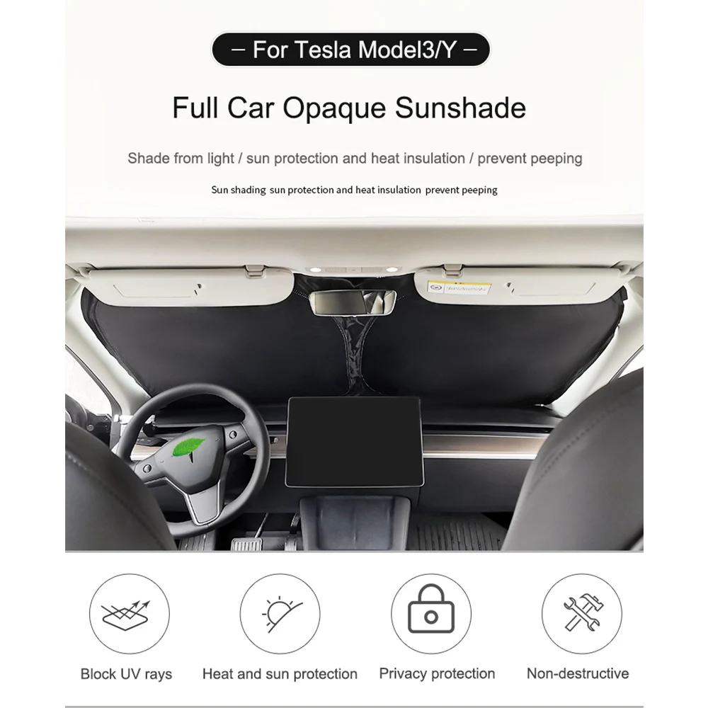 Xe Ô Tô Chống Nắng Và Cho Mẫu Tesla Model 3 Y 2017-2022 Kính Chắn Gió Chống Nắng Bao Da Bảo Vệ Mặt Trước Cửa Sổ Riêng Tư Mù tô Bóng Trẻ Em