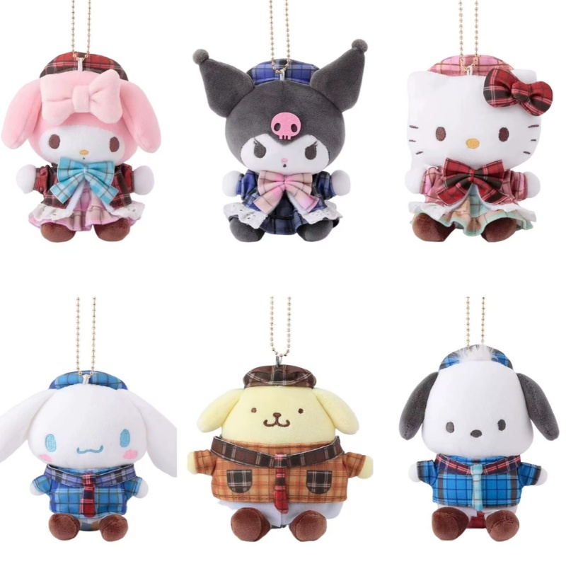 Sanrioed Kawaii Hello Kitty Kuromi Pluche Pop Speelgoed Hanger Leuke Pluche Sleutelhanger Tas Hanger Kerstcadeaus12CM