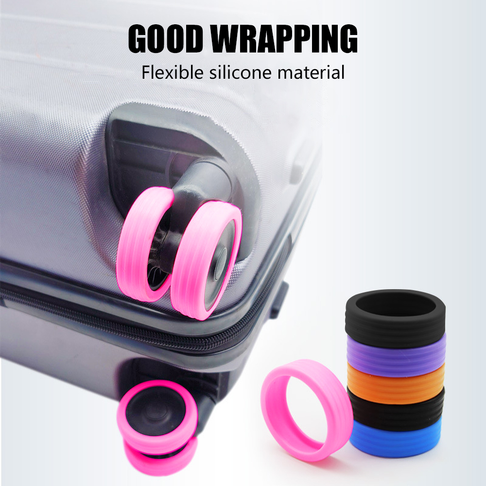 Protector de rueda de silicona para compartimento de equipaje, cubierta protectora de rueda, cubierta de carrito, funda con ruedas silenciosa, accesorios para maleta, 32/8 Uds.