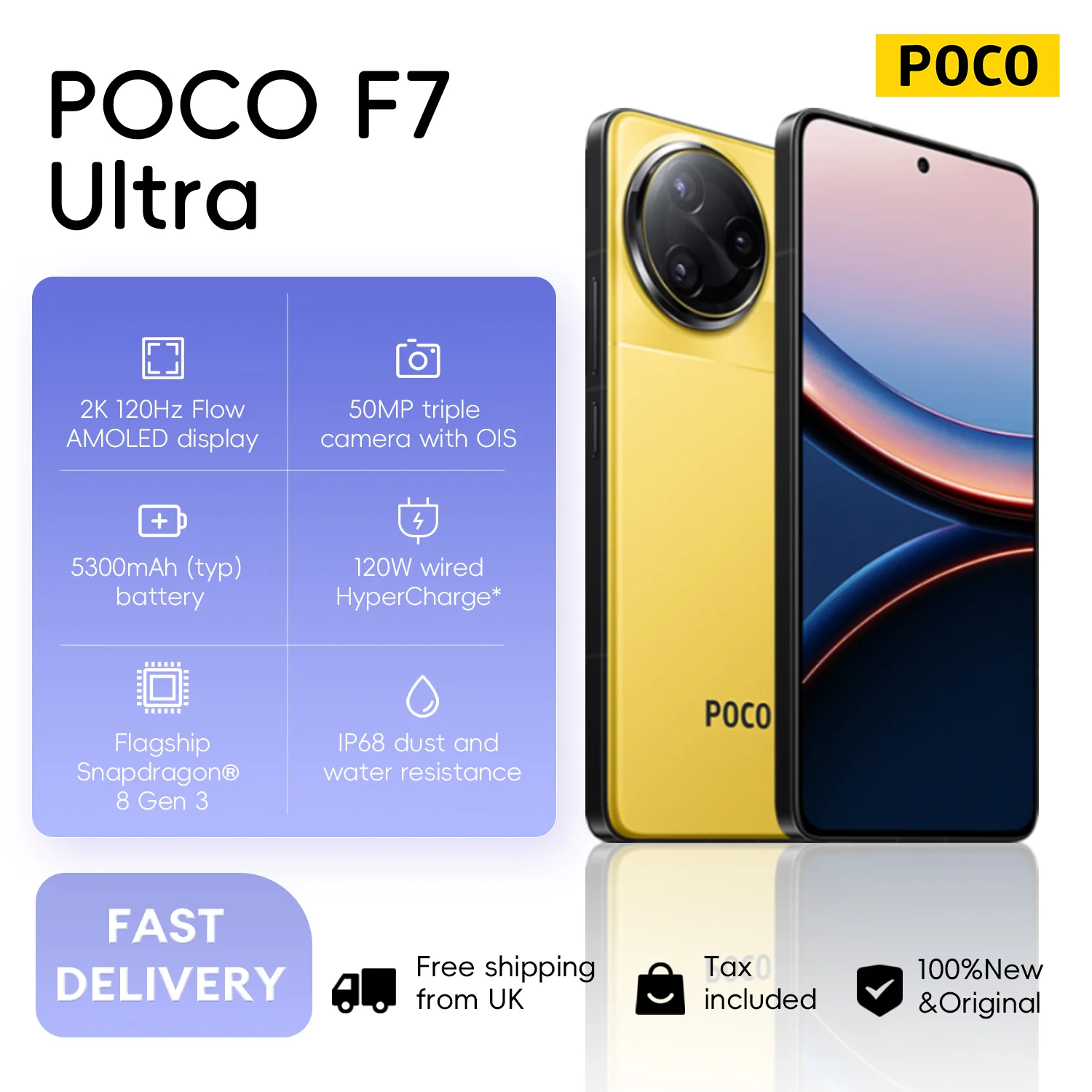 POCO F7 Ultra 5G NFC 12GB/256GB 16GB/512GB Global Version Cellphone without Charger All New World Primiere