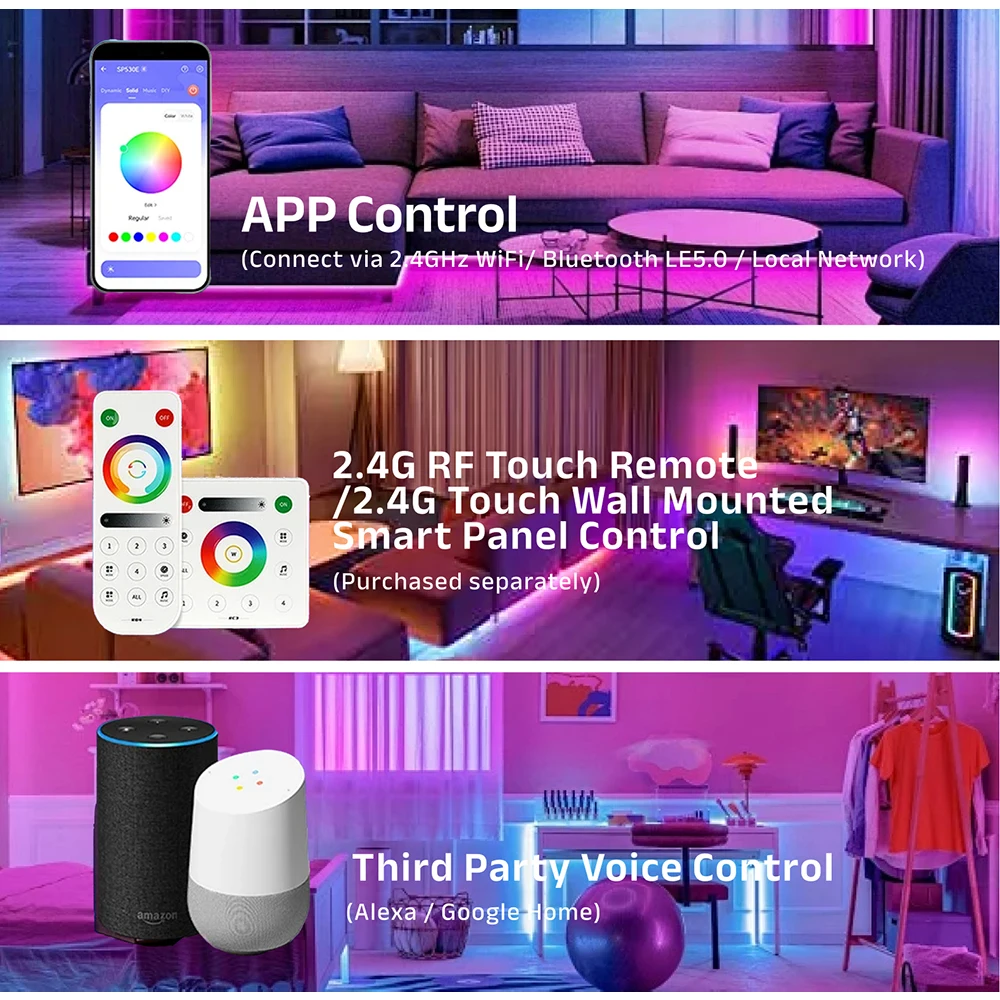 Controlador LED todo en uno SP530E Wifi Alexa Google Home BT SP630E 5CH PWM SPI píxeles tira de luz LED WS2812 SK6812 WS2811 FCOB