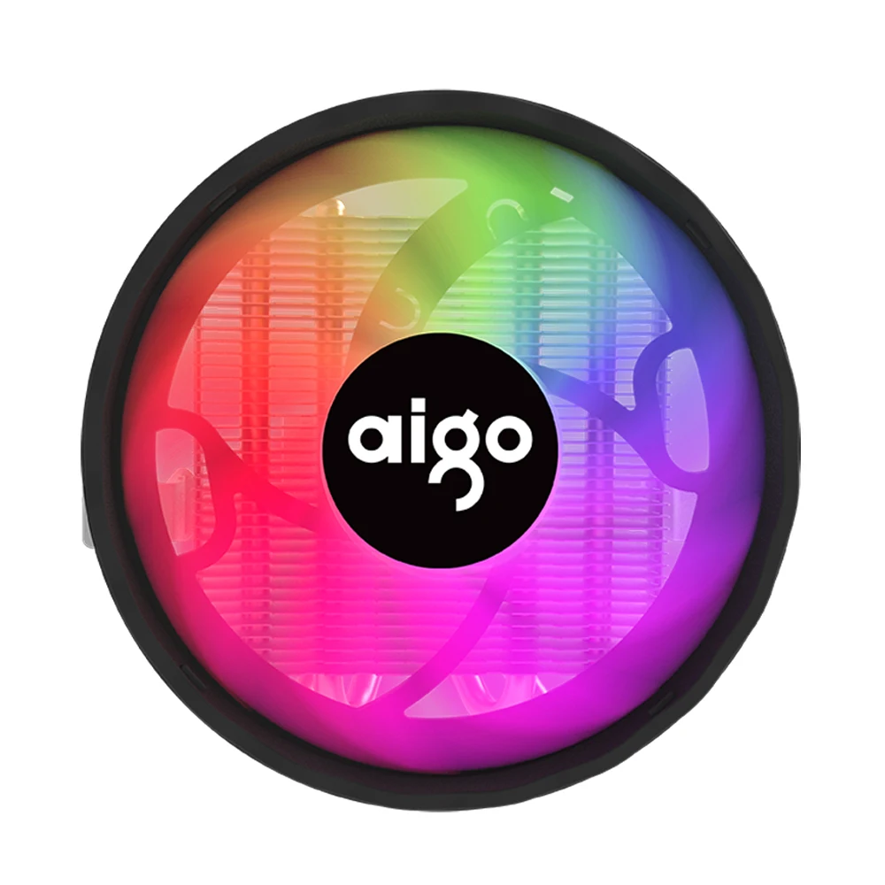 Aigo ICE400X 4 ヒートパイプ cpu クーラーファン RGB 4pin PWM コンピュータケースファンサイレントインテル LGA 1700 1200 1150 1151 AMD AM3 AM4