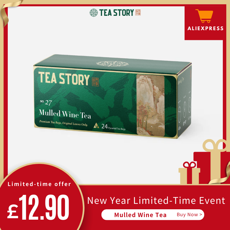 Tea Story Mulled Wine Tea [Christmas Gift] Non-Alcoholic Spiced Herbal Blend, Limited Edition Tea Bags 24 Bags