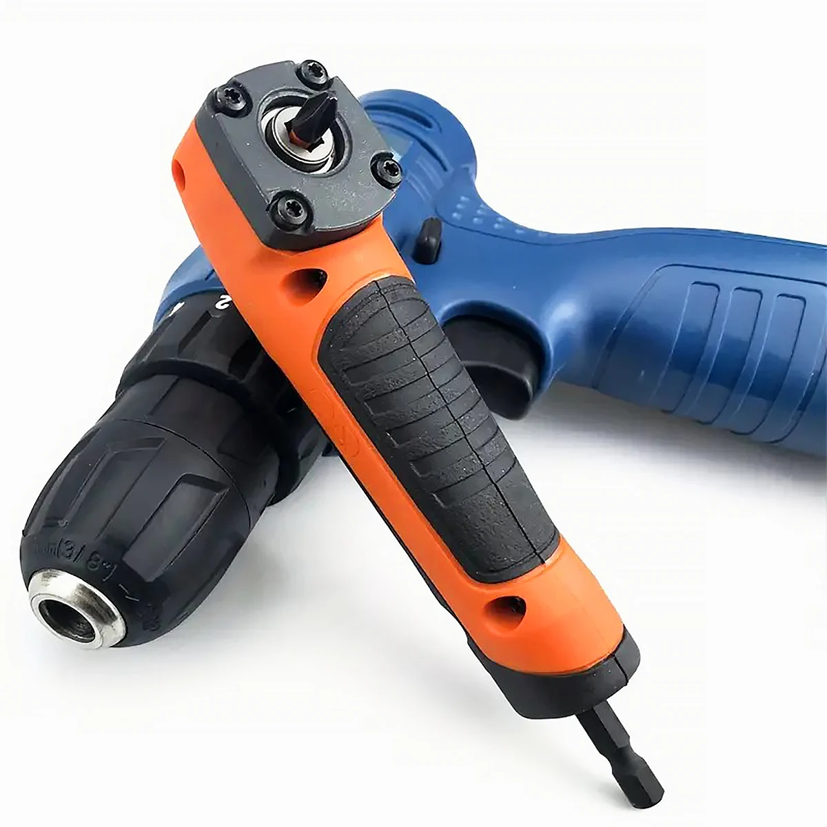 New 1PC Multifunctional Electric Corner Screwdriver,High Torque 90 ° Right Angle Screwdriver,Manual Tool,Blue and Orange
