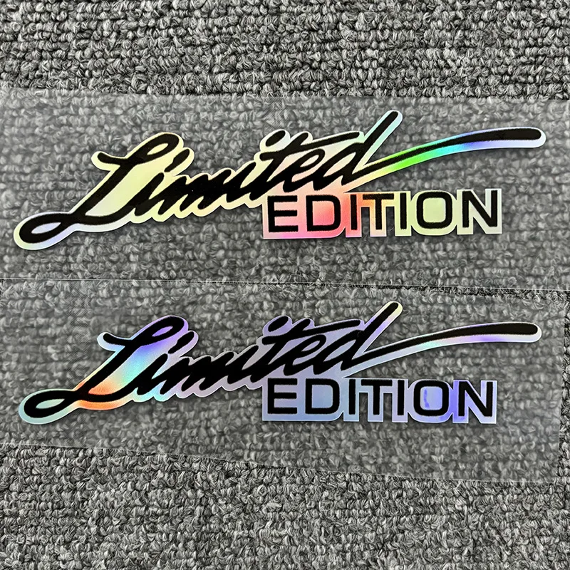 สติกเกอร์ไวนิลติดรถมอเตอร์ไซค์ สติกเกอร์ติดกระจกรถยนต์ ลายตกแต่งรถยนต์ LIMITED EDITION สะท้อนแสงแบบเลเซอร์ สำหรับอุปกรณ์ตกแต่งรถยนต์