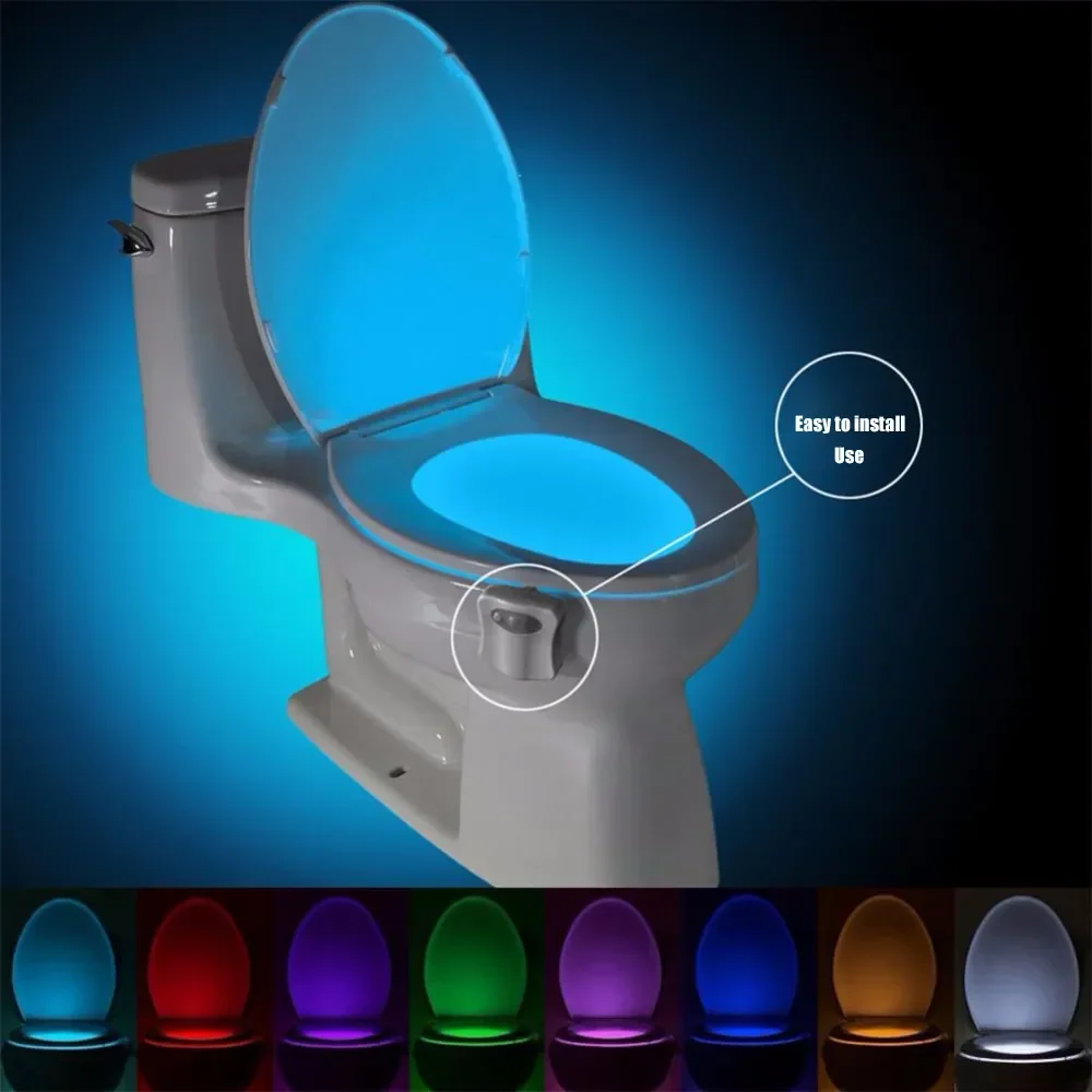 ZK30 Inteligentny czujnik ruchu PIR Lampka nocna na deskę sedesową 8/16 kolorów Wodoodporne podświetlenie do muszli klozetowej Lampa LED WC Lampka toaletowa