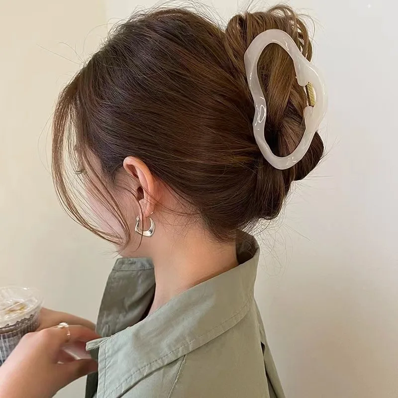 Elegante nuvens oco para fora garras de cabelo clipe feminino meninas geléia acrílico grampos de cabelo plástico presilhas acessórios para o cabelo