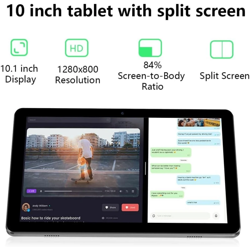 Heiße Verkäufe K12 10,1 Zoll Android 13 Tablet PC 4 GB DDR RAM 64 GB Flash ROM RK3562 Quad-Core CPU 1280 x 800 IPS Typ-C 6000 mAh
