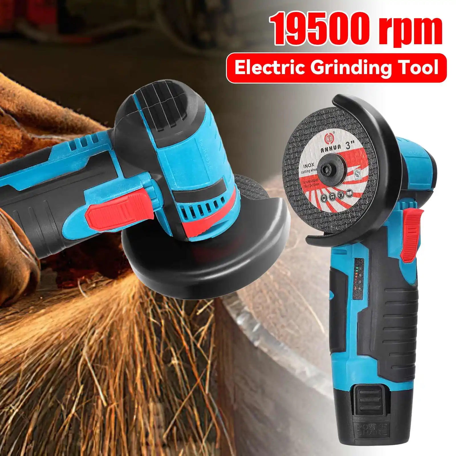 19500 tr/min 12V Mini meuleuse d'angle sans fil électrique rectifieuse batterie au Lithium meuleuse Rechargeable polissage outils électriques