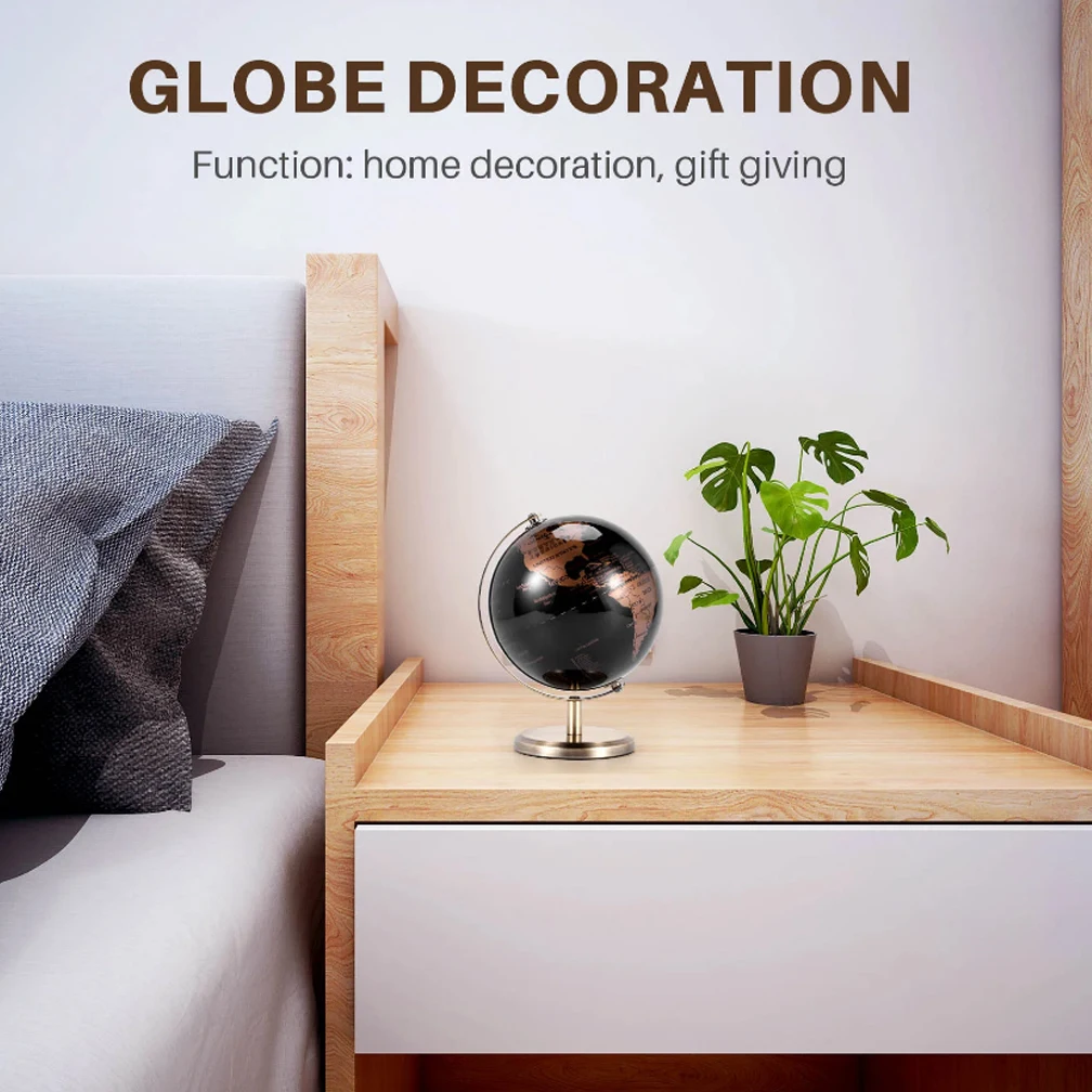 English Retro Globe 19X15CM Ornaments Creative Luxury Globe Modeling Vintage Home Office Wine Cabinet Decoration Bookcase Light