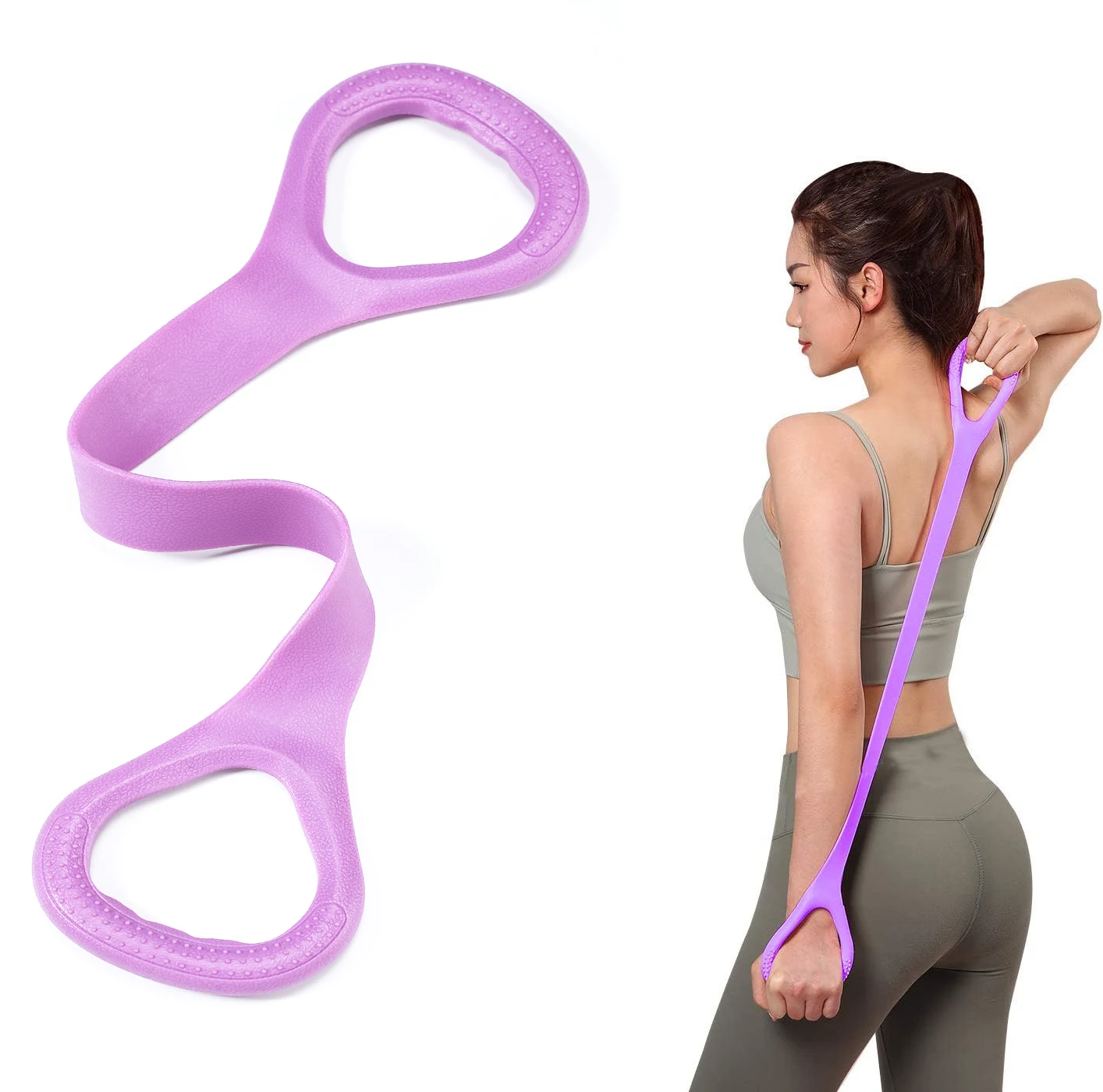 8 Fascia di resistenza per allenamento fitness Braccio Schiena Spalla Esercizio Fascia elastica per allenamento Attrezzatura per yoga Pilates