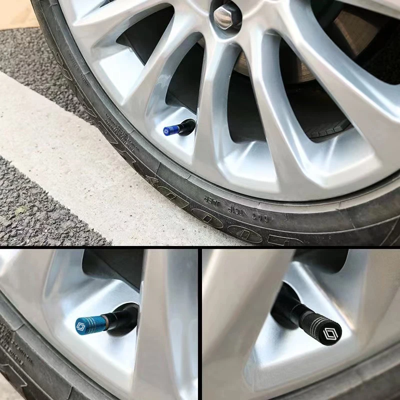 4pcs รถล้อยางวาล์ว Caps เลเซอร์ล้อยางวาล์ว Caps สําหรับ Renault Koleos Duster Megane 2 Logan Clio อุปกรณ์เสริมอัตโนมัติ
