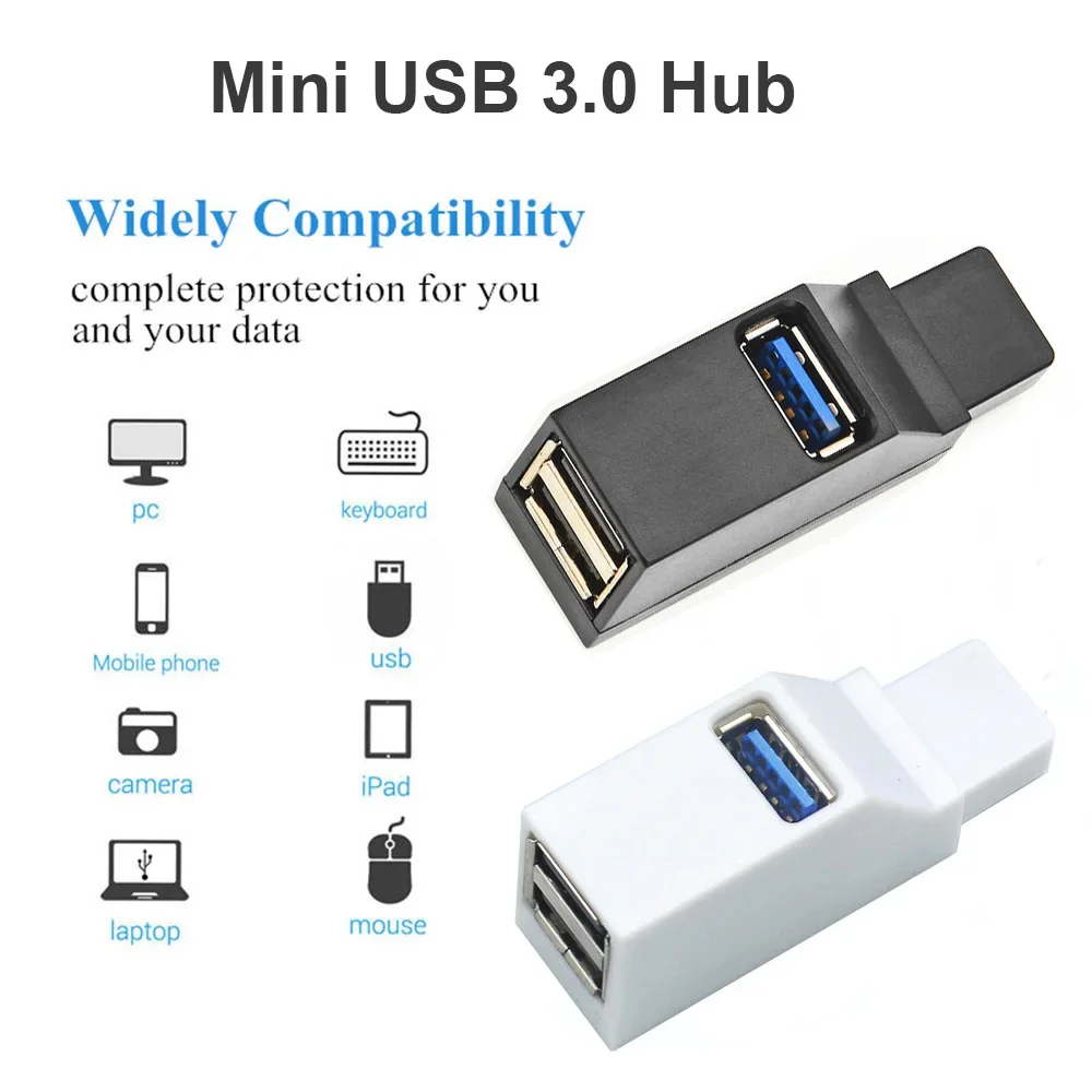 Do laptopa PC, przedłużacz adaptera USB 3.0 HUB do czytnika kart USB 3.0, szybki USB 2.0, mini rozgałęźnik 1 do 3 portów