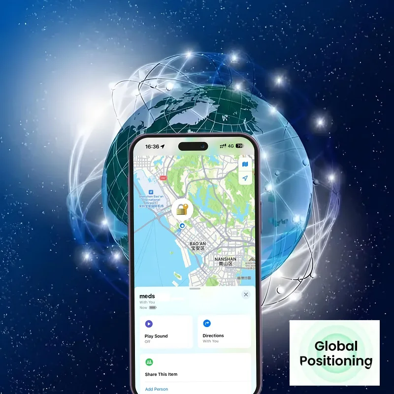 Трекер беспроводной зарядки GPS-локатор позиционирования Ультратонкое устройство против потери для Apple Device работает с Apple Find My Airtag