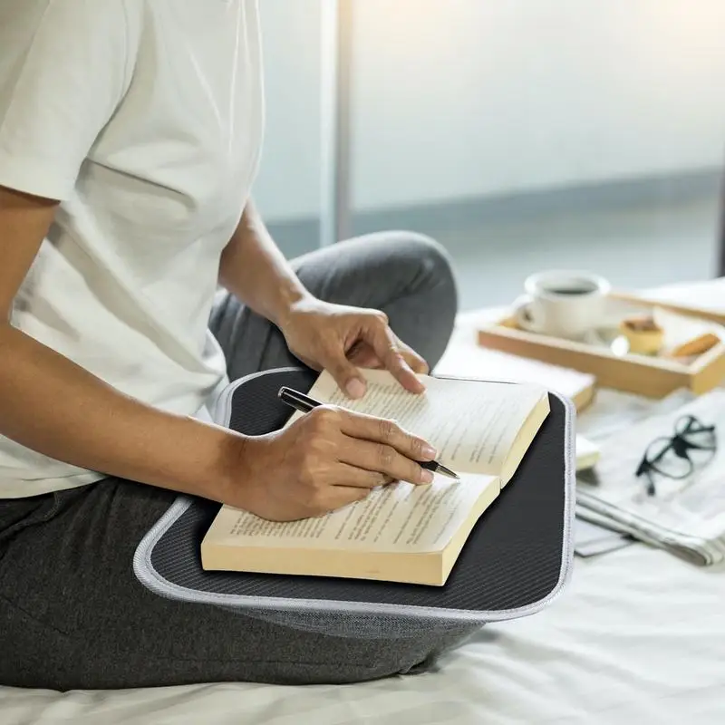 Mesa multifuncional para laptop, almofada e enchimento de partículas de espuma, pequena mesa de travesseiro, mouse pad rígido