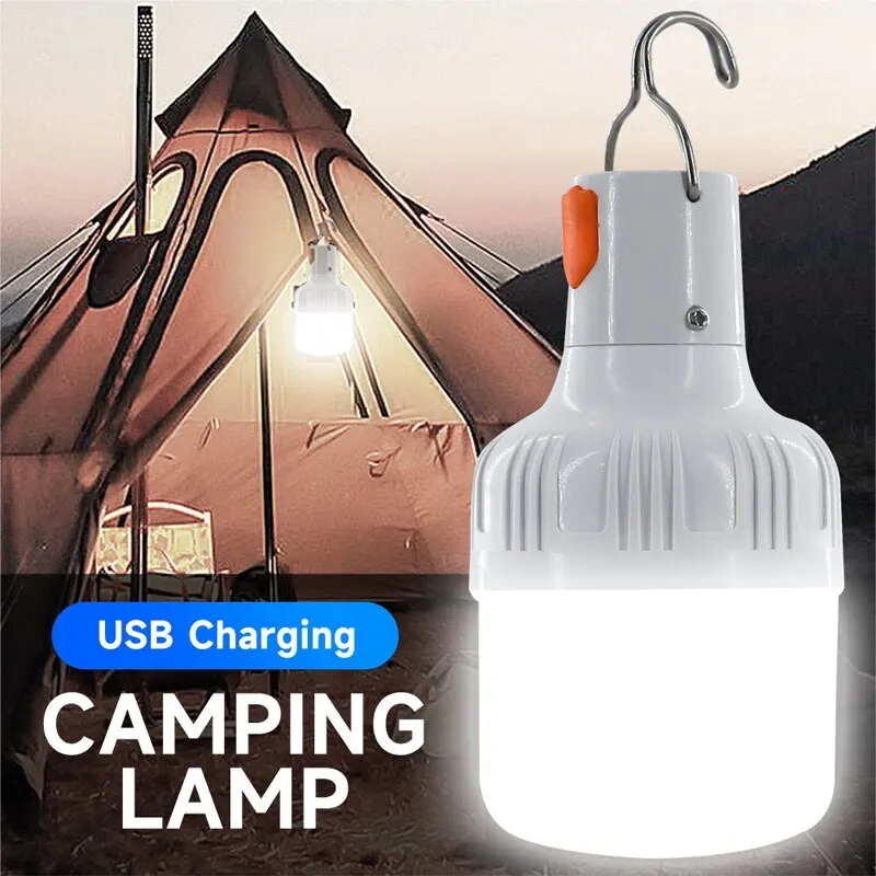 Lampa LED na zewnątrz USB z akumulatorem Żarówki o wysokiej jasności Światło awaryjne Podłącz na kemping Przenośne lampki nocne