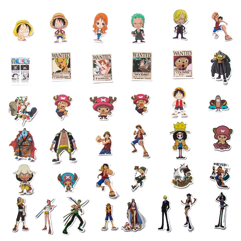 50/100Pcs 일본 애니메이션 원피스 그림 Luffy 장난감 스티커 노트북 오토바이 스케이트 보드 컴퓨터 휴대 전화 스티커 장난감 선물