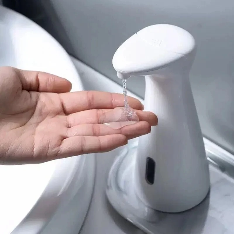 Dispensador automático de sabão de mão com sensor, peça de mão de lavagem inteligente, branco, ABS de alta qualidade, à prova d'água para banheiro