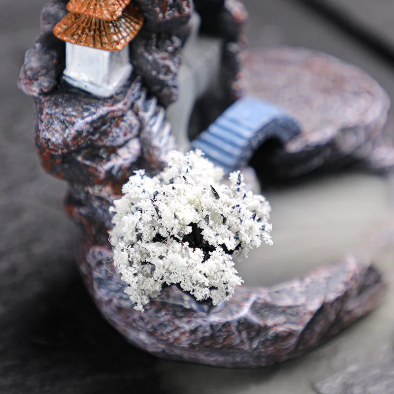 Backflow ผู้ถือธูปน้ําตกธูป Burner ตกแต่งบ้านน้ํามันหอมระเหยเครื่องประดับธูปหอมพร้อม Backflow ธูปหอม