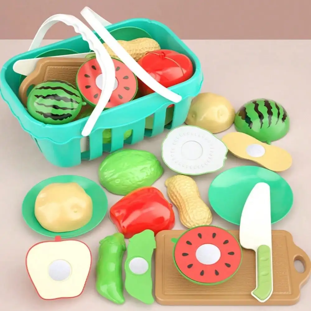 Juego de cortar comida de juguete para niños, cocina, accesorios de frutas y verduras, juguete educativo, Kit de comida para niños pequeños, regalo
