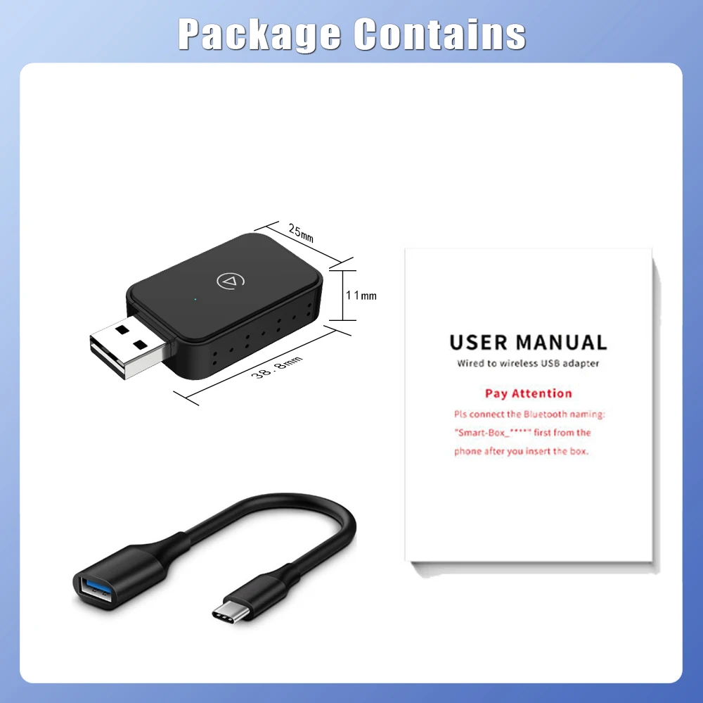 Hot Mini Wired zu Wireless 2 in 1 AI Box Carplay 5G Wif & Bluetooth 5.0 Android Auto Plug and Play Nicht-induktive Verbindung
