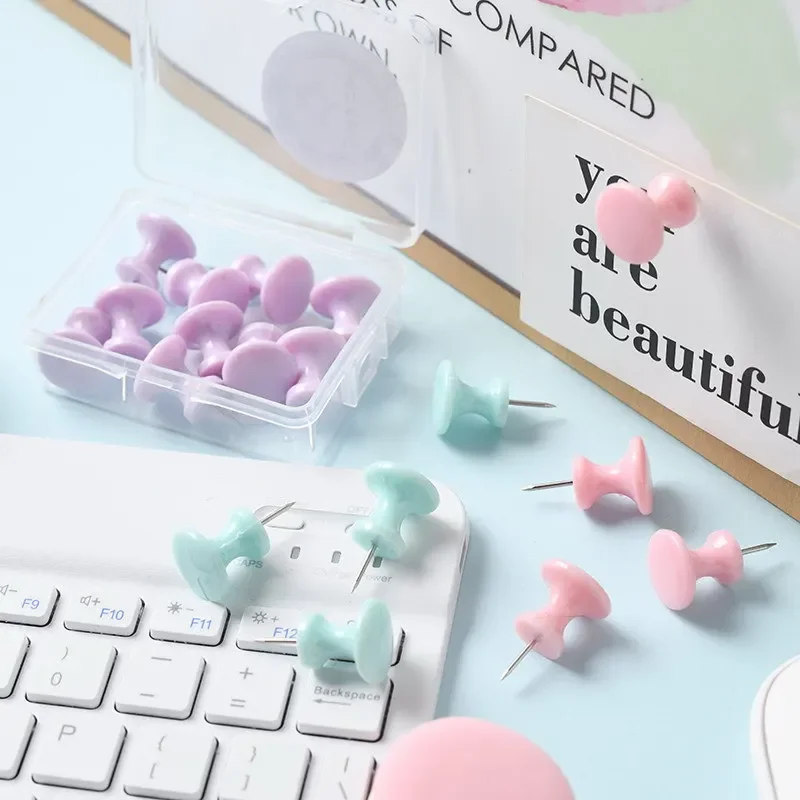 40/10 ชิ้นสีชมพู/สีเขียว/สีม่วง Push Pins Thumb Thumbtack Board Pins วาดภาพผนัง Studs อุปกรณ์สํานักงานโรงเรียน