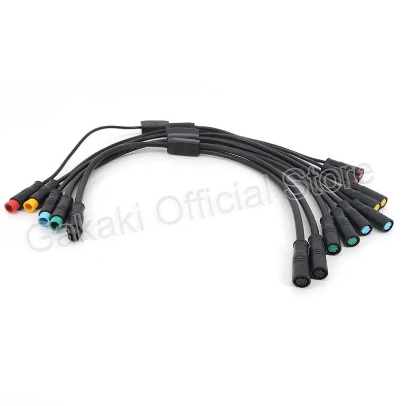 2 pines, 3 pines, 4 pines, 5 pines, 6 pines, 1 macho a 2 hembra, enchufe para bicicleta eléctrica para Sensor de señal de freno de patinete, Cable divisor M8 Y para bicicleta eléctrica