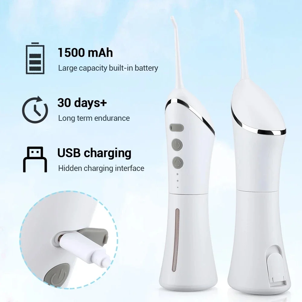 Flosser de dente elétrico jato de alta pressão flosser escova de dentes elétrica clareamento usb recarregável cuidados com as gengivas scaler jato