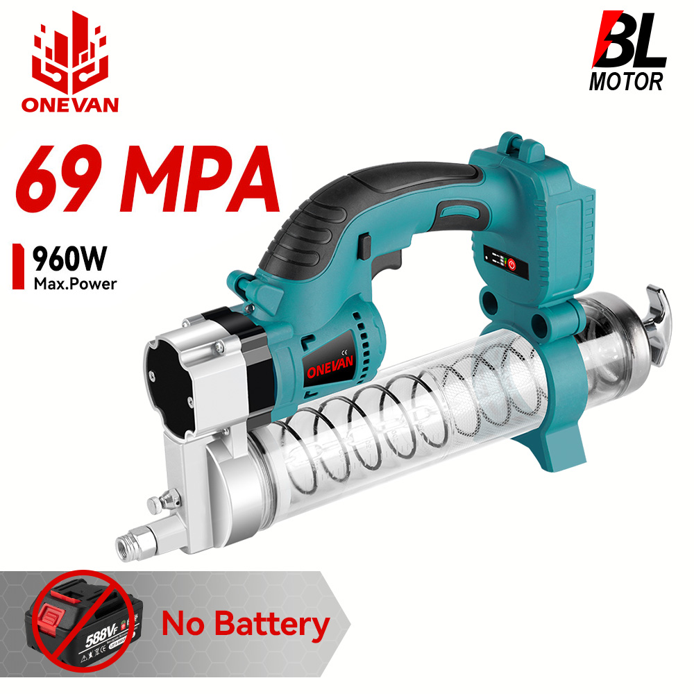 ONEVAN 10000PSL High Pressure Electric Grease Machine Cordless Rechargeable Car Lubricating Oil Tool For Makita Battery Pin