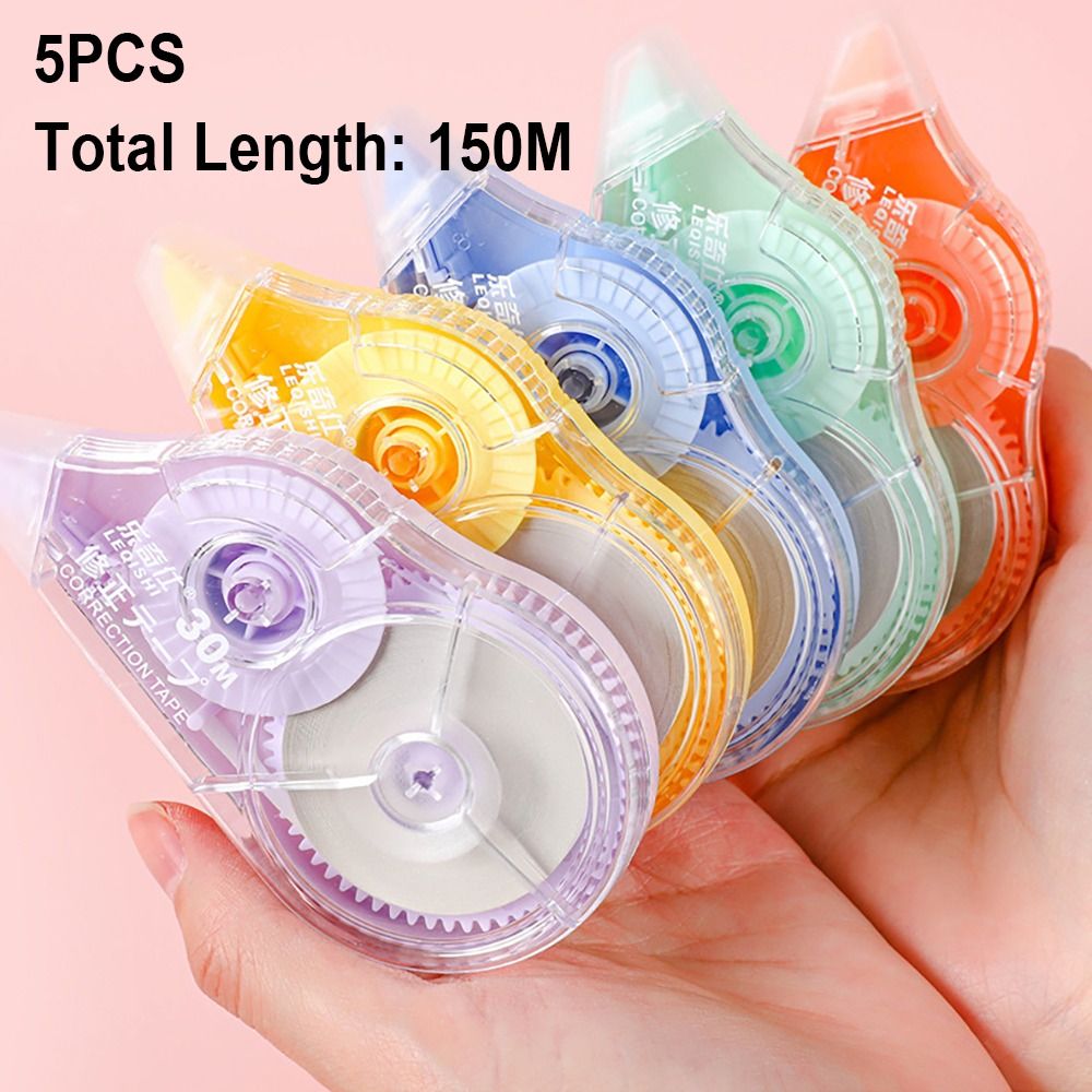 5pcs/Set School Correction Tape Roller Simple Office Supplies Stationery White Sticker Tape Student 150M Error Eraser Tape Book