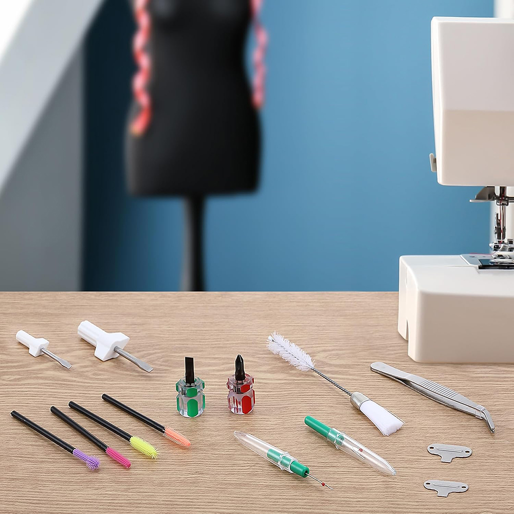 14PCS Sewing Machine Cleaning Kit Sewing Machine Repair Tools Double Headed Brush Screwdriver Tweezers for Repair and Cleaning