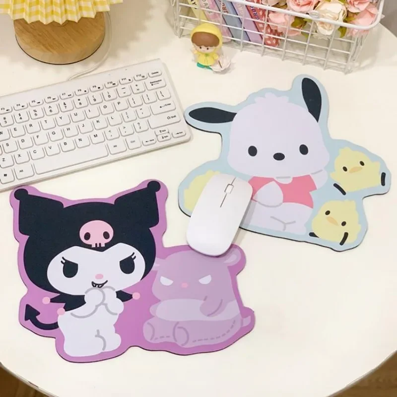 Kawaii Sanrio Kuromi Cinnamoroll Mouse Pads Computer Cute Irregular Melody Anti-Slip Desk Pad Computer Keyboard Pad Girls Gift