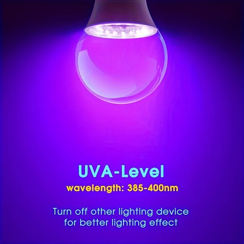 Lampadina LED viola 12W 15W AC 85-265V Viola Copertura trasparente Party Ghost House Luce decorativa per atmosfera fluorescente