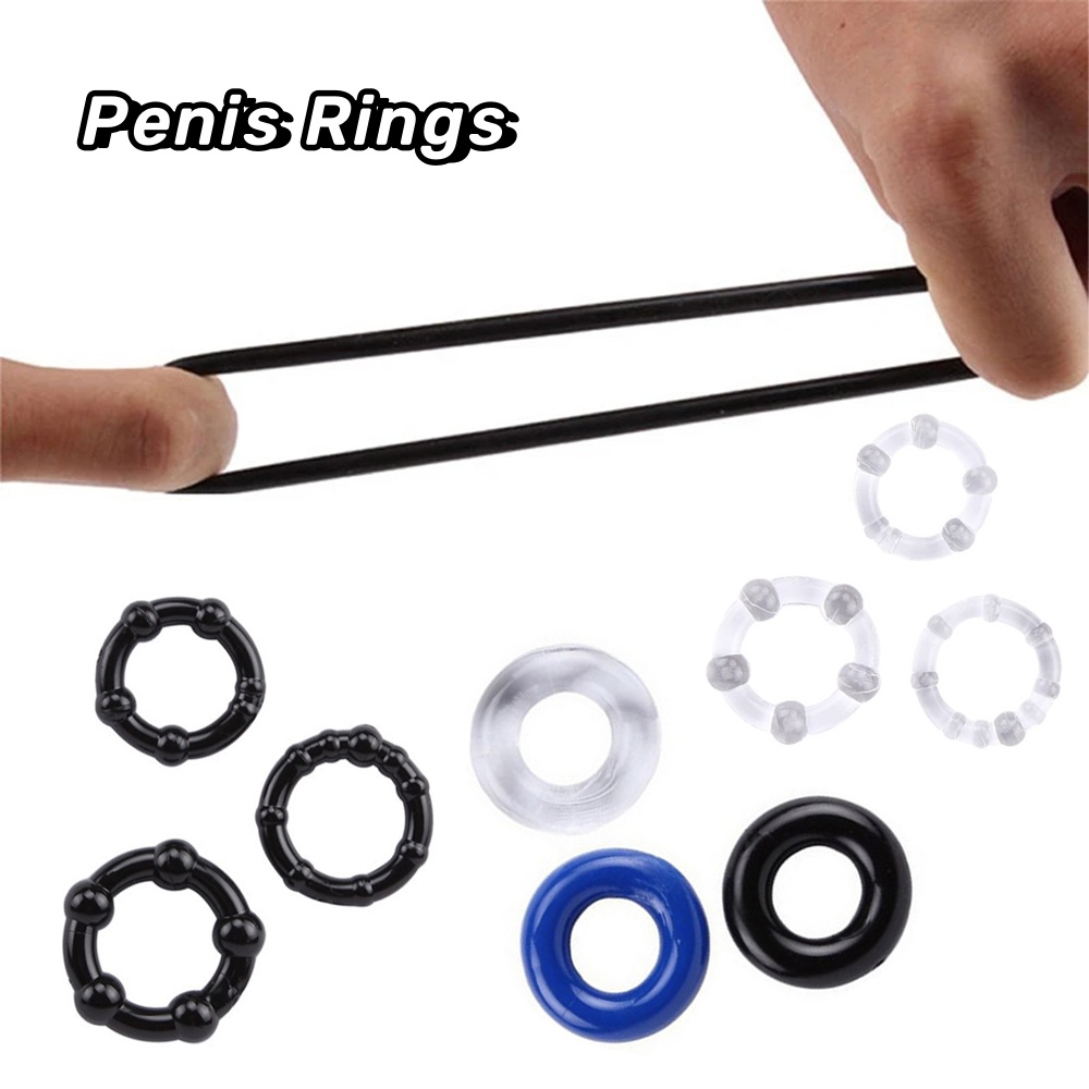 3 Pcs/Set Penis Rings Cock Rings Penis Trainer Stronger Erection Delay Ejaculation High Elasticity Time Lasting Sex Toys for Men
