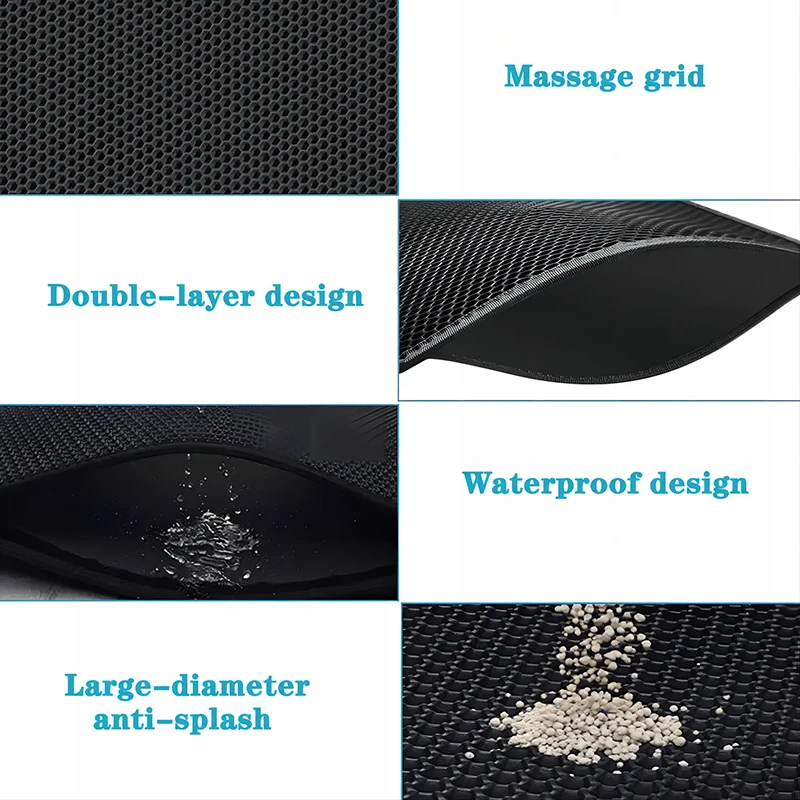 EVA Double Layer Cat Litter Pad กันน้ําลื่นทรายอ่างล้างหน้ากรองแมวสุนัขล้างทําความสะอาดได้ทําความสะอาดง่ายอุปกรณ์เสริมสําหรับสัตว์เลี้ยง
