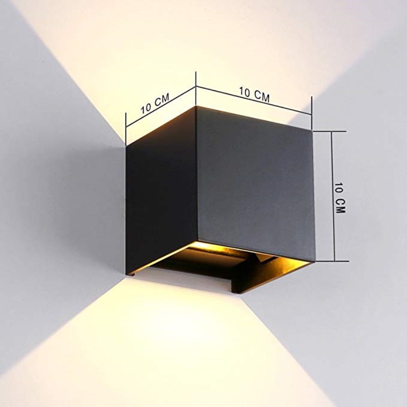 Lámpara de pared LED IP65, candelabro para exteriores, balcón, porche, jardín, patio, pasillo, decoración, iluminación, lámpara de noche interior, aluminio AC110V 220V