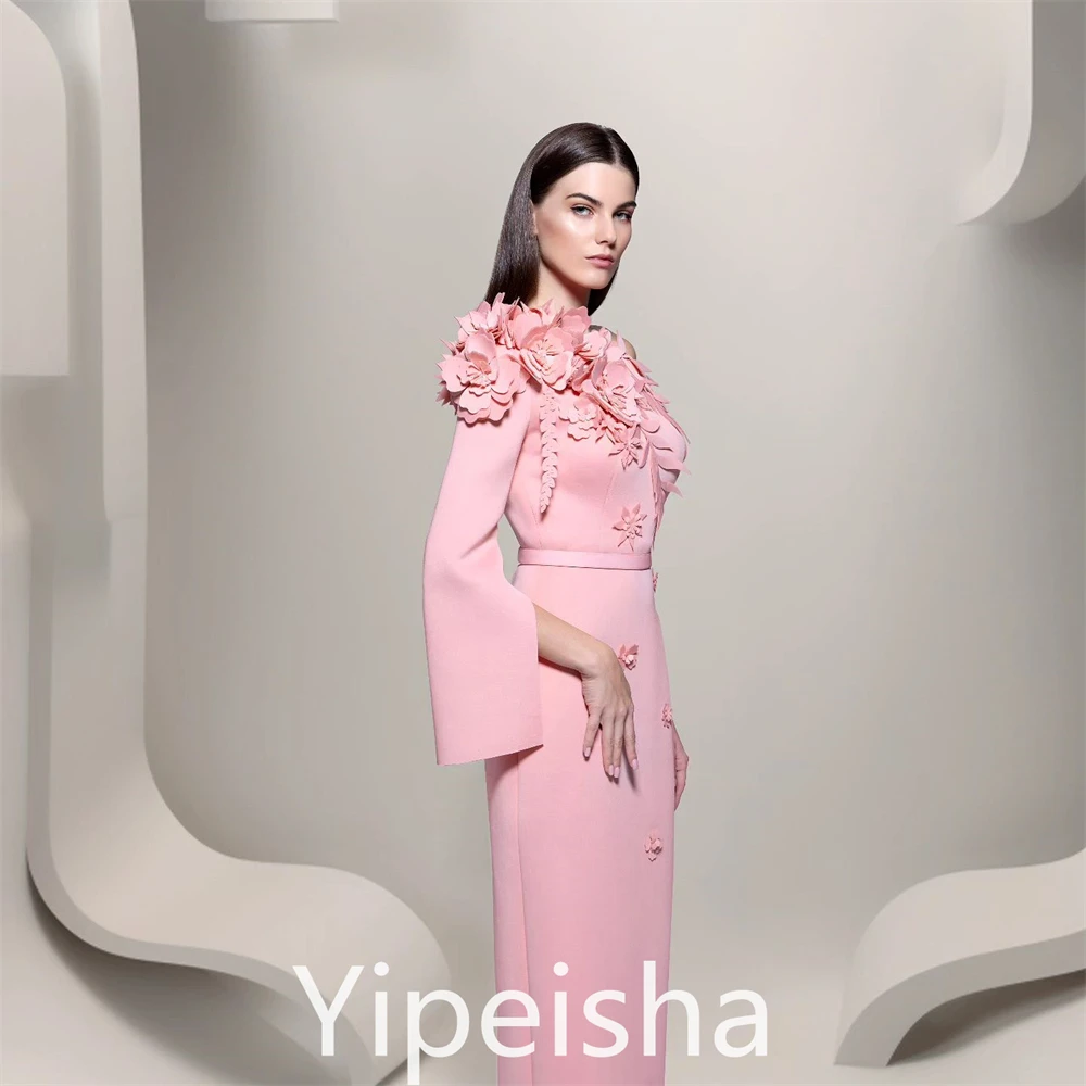 Jiayigong yipeisha แฟชั่นหรูหราไหล่ข้างเดียวดอกไม้ซาติน Anke ยาวกำหนดเองซาอุดิอาระเบีย
