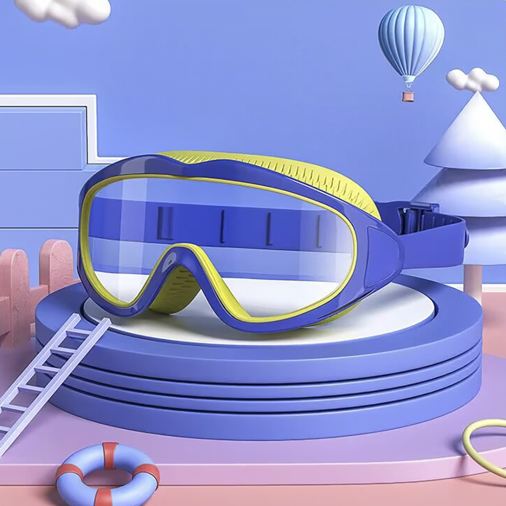Óculos de natação infantis; antiembaçante e anti-ultravioleta; óculos de natação de grande angular; óculos de piscina infantis impermeáveis; sui