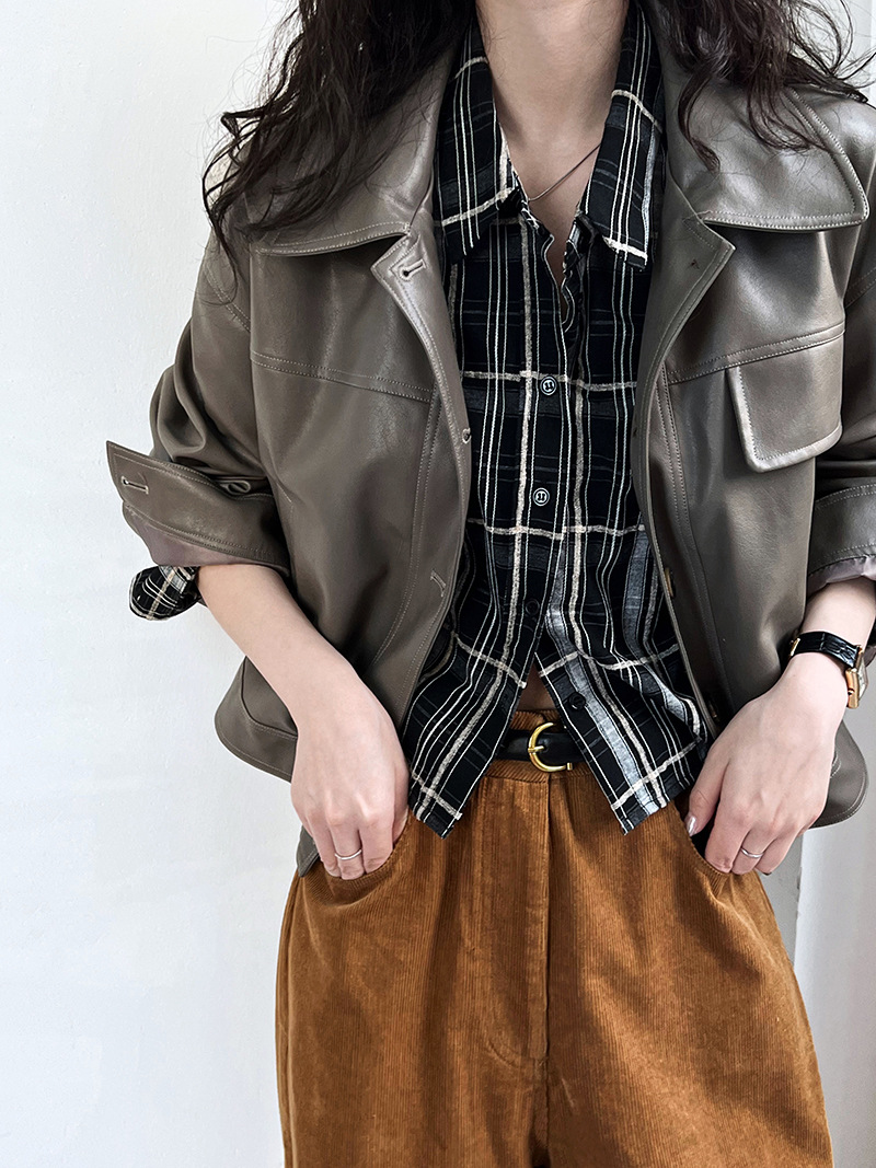 2024 Herbst Pu Lederjacke Mode Frauen lässig Pu Mantel drehen Kragen Frauen klassische Jacke Femme Casaco abrigo Streetwear