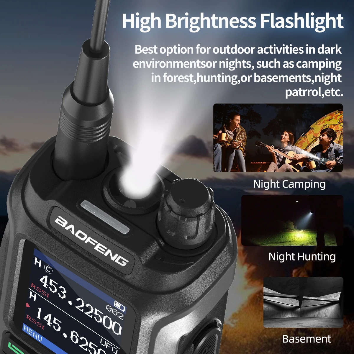 Baofeng UV 21 Pro Long Range Walkies Talkies 10 KM Wireless Copy Frequency Flashlight Type-C Charger Ham Radio Indoor Outdoor